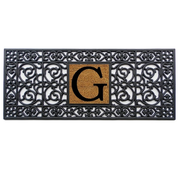 Calloway Mills Monogram Door Mat, Black, Natural, 17 in W x 41 in L 170011741G - main